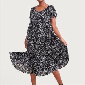 Hatch ditzy floral secret nursing midi dress